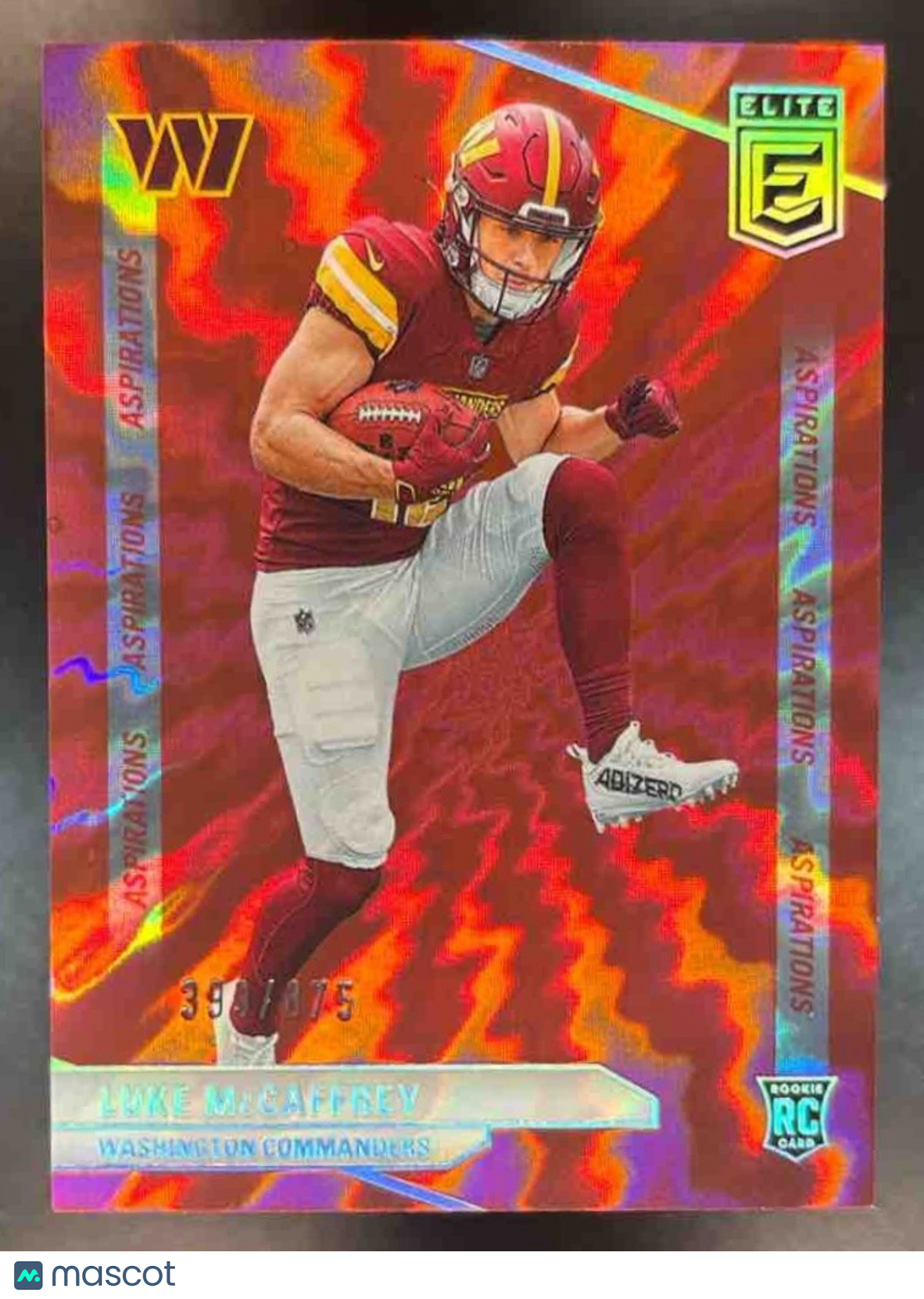 2024 Donruss Elite Luke McCaffrey Aspirations Shimmer /875 #188 RC Commanders