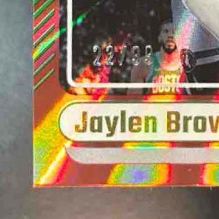 2024-25 Donruss Jaylen Brown Holo Red and Green Laser /99 #25 Boston Celtics