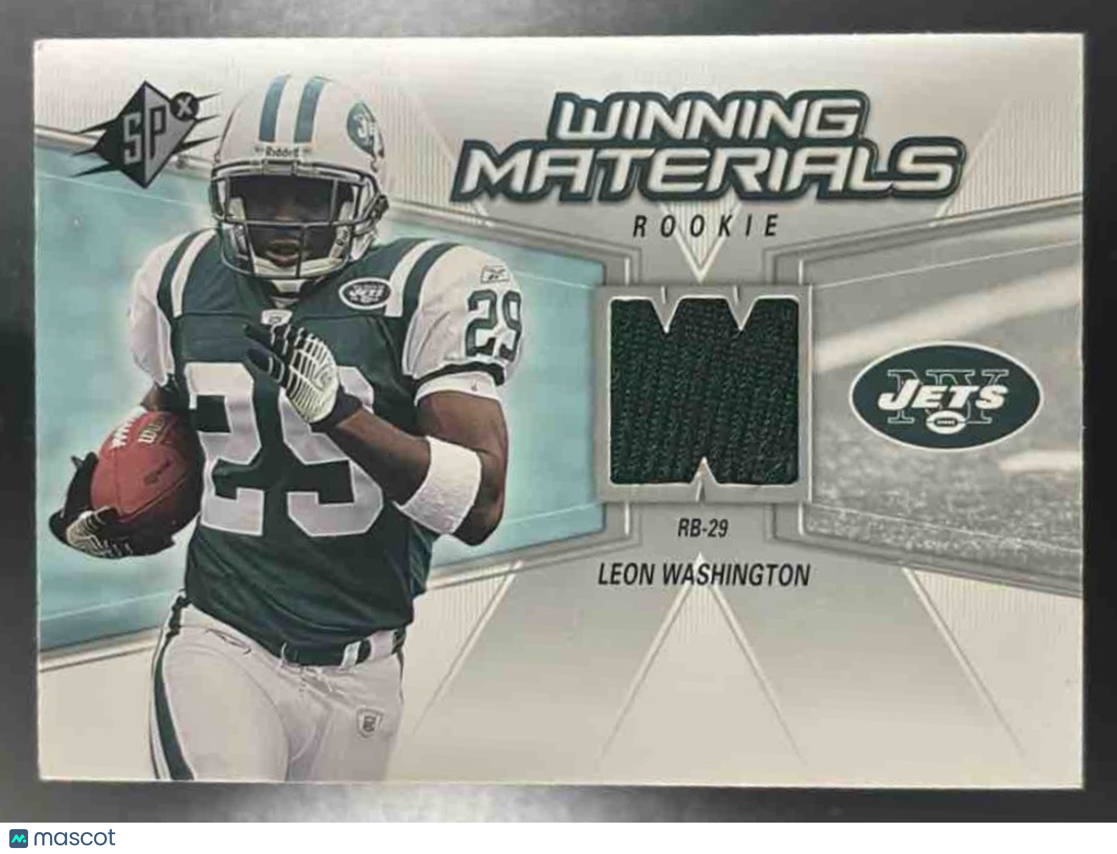 2006 SPx Leon Washington Rookie Winning Materials #WMR-WA MEM RC New York Jets