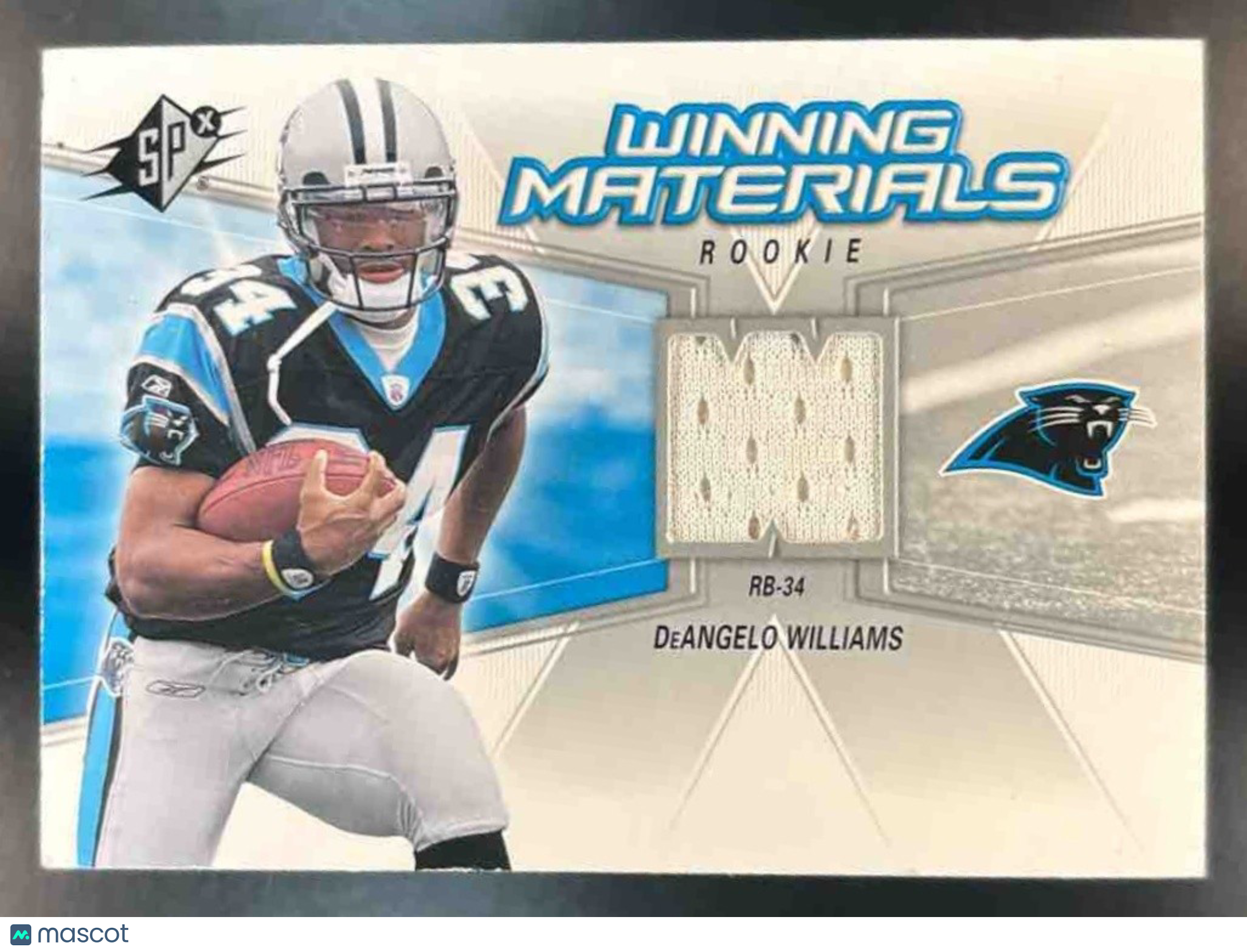 2006 SPx DeAngelo Williams Rookie Winning Materials MEM RC Carolina Panthers