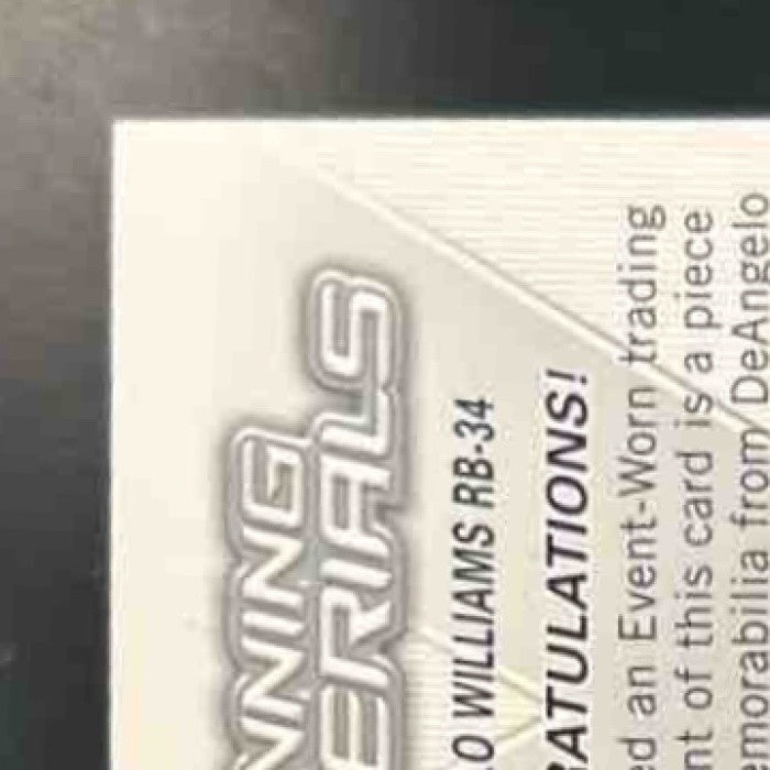 2006 SPx DeAngelo Williams Rookie Winning Materials MEM RC Carolina Panthers