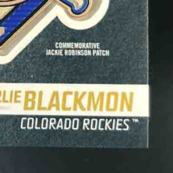 2018 Topps Update Charlie Blackmon Jackie Robinson Day Manufactured Patch Rockie