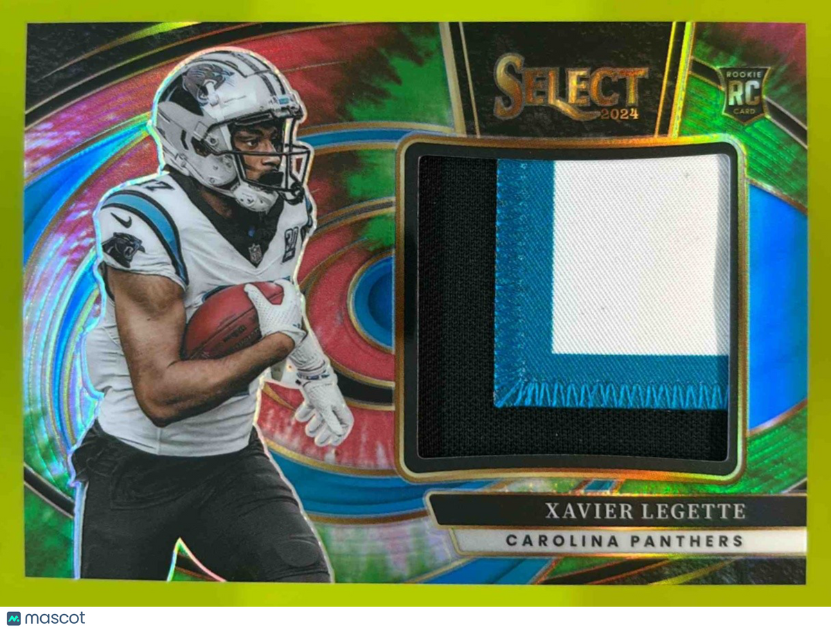 2024 Panini Select Xavier Legette Jumbo Rookie Swatch Tie-Dye /25 RC Panthers