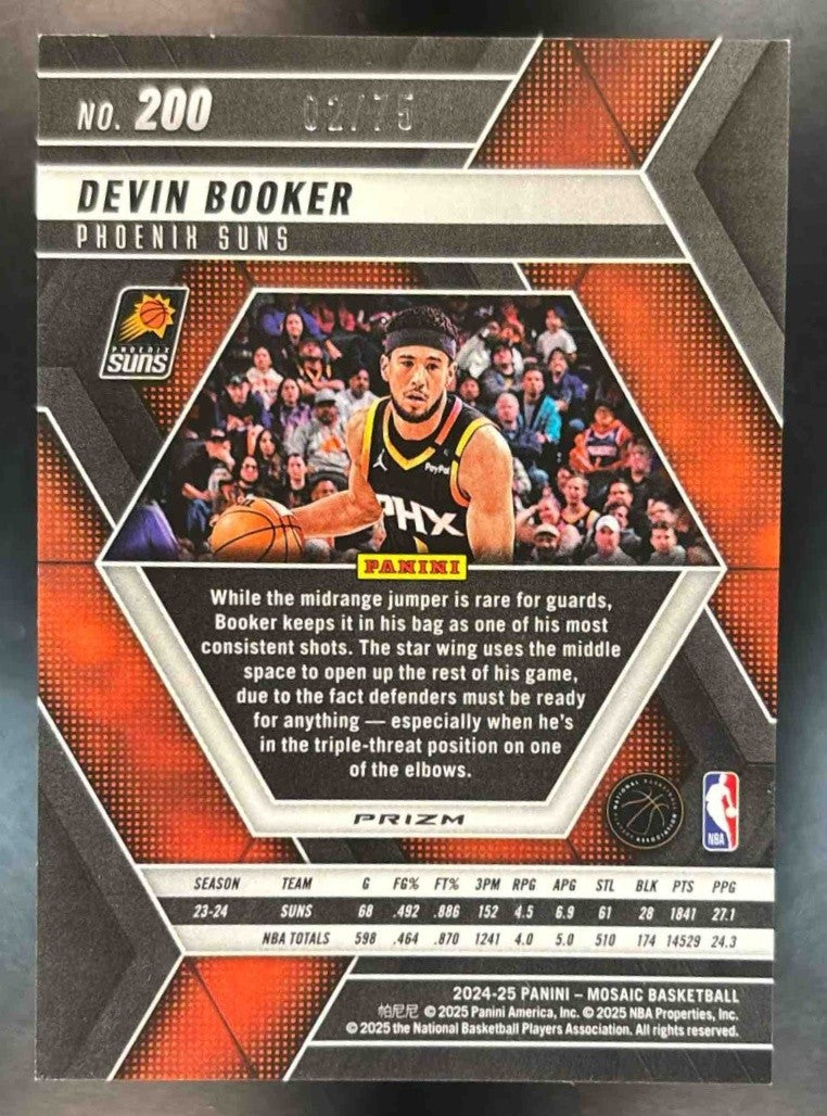 2024-25 Panini Mosaic Devin Booker Bronze Mosaic /75 #200 Phoenix Suns