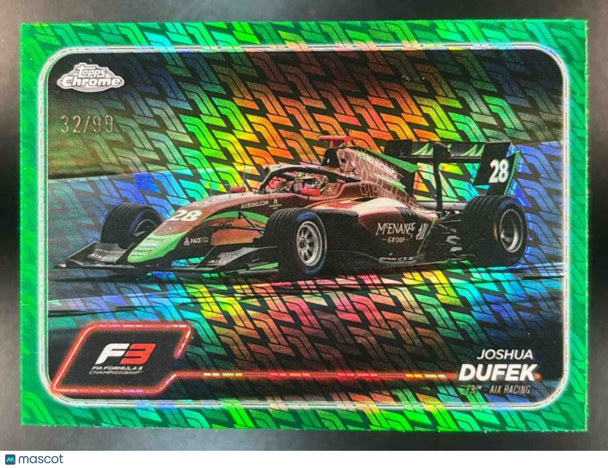 2024 Topps Chrome Logofractor Edition Formula 1 Joshua Dufek Green /99 #141