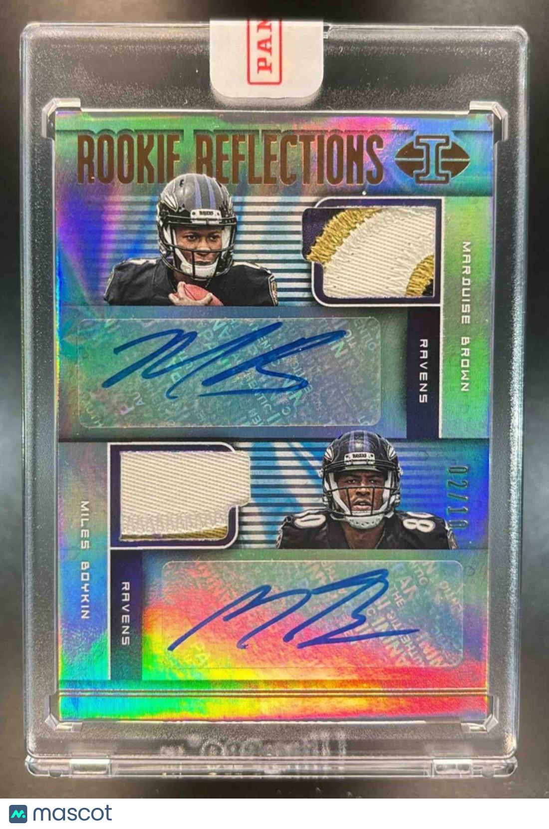 2019 Illusions Marquise Brown Miles Boykin Reflection Dual Patch Auto /10 MEM RC