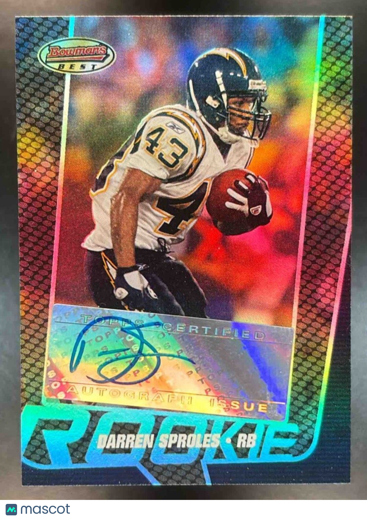 2005 Bowman's Best #141 Darren Sproles AU RC Auto /999 San Diego Chargers Rookie