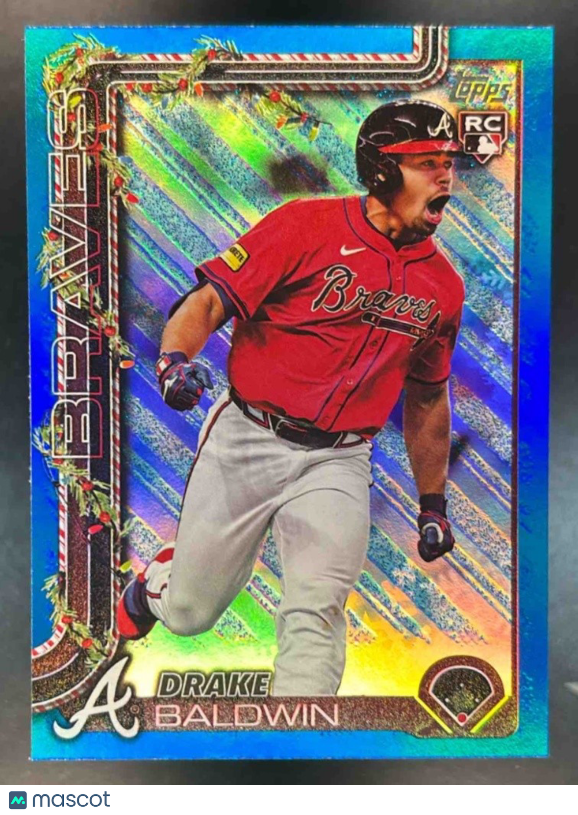 2025 Topps Holiday Drake Baldwin Blue Metallic Glitter #H60 RC Atlanta Braves