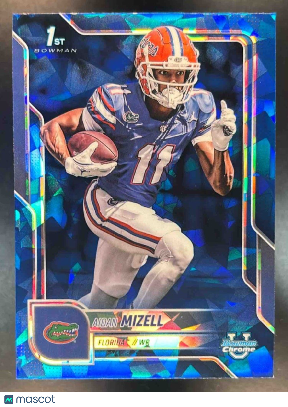 2025 Bowman Chrome University Sapphire Aidan Mizell #90 1st Prospect Gators