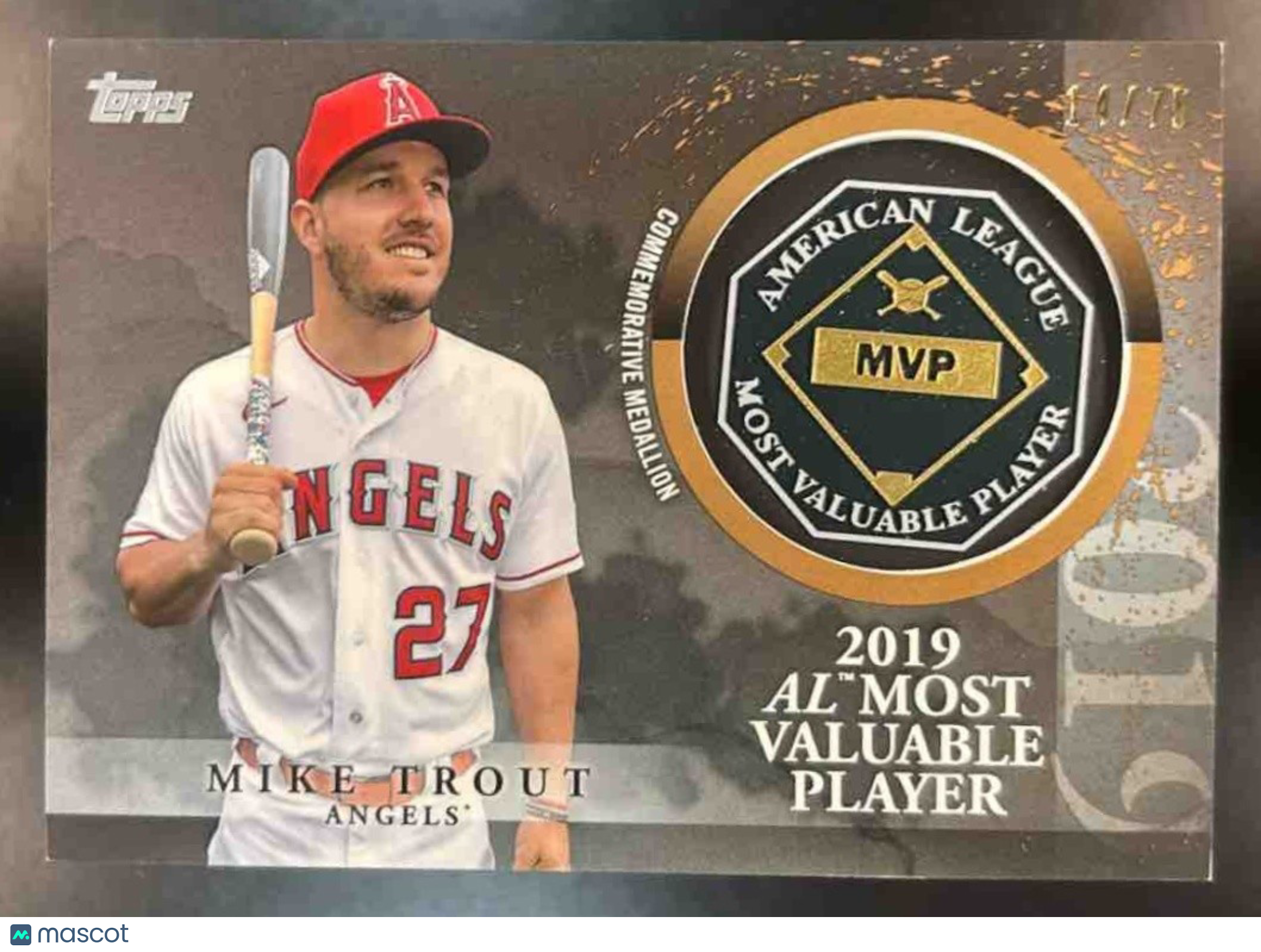 2023 Topps Update Mike Trout MVP Medallion Gold /75 Los Angeles Angels
