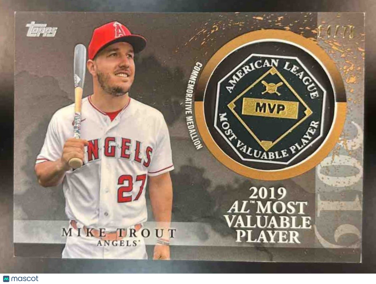 2023 Topps Update Mike Trout MVP Medallion Gold /75 Los Angeles Angels