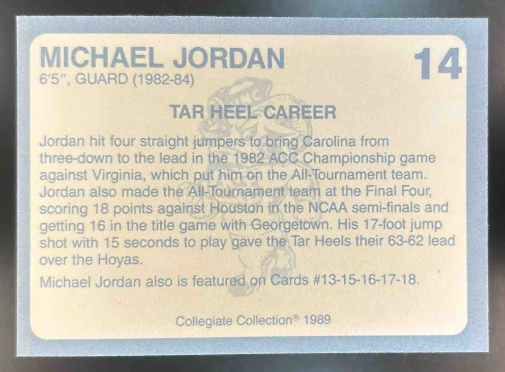 1989 Collegiate Collection North Carolinas Finest Michael Jordan #14 Tar Heels