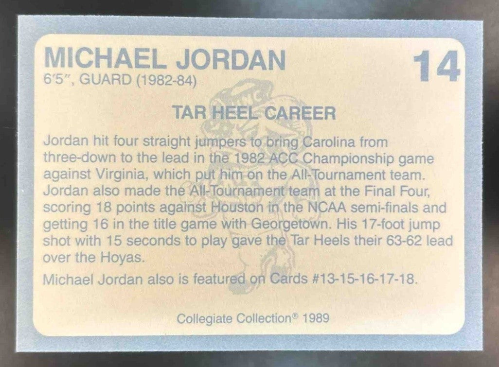 1989 Collegiate Collection North Carolina's Finest Michael Jordan #14 Tar Heel