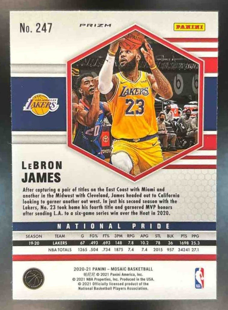 2020-21 Mosaic LeBron James Camo Pink #247 National Pride Los Angeles Lakers