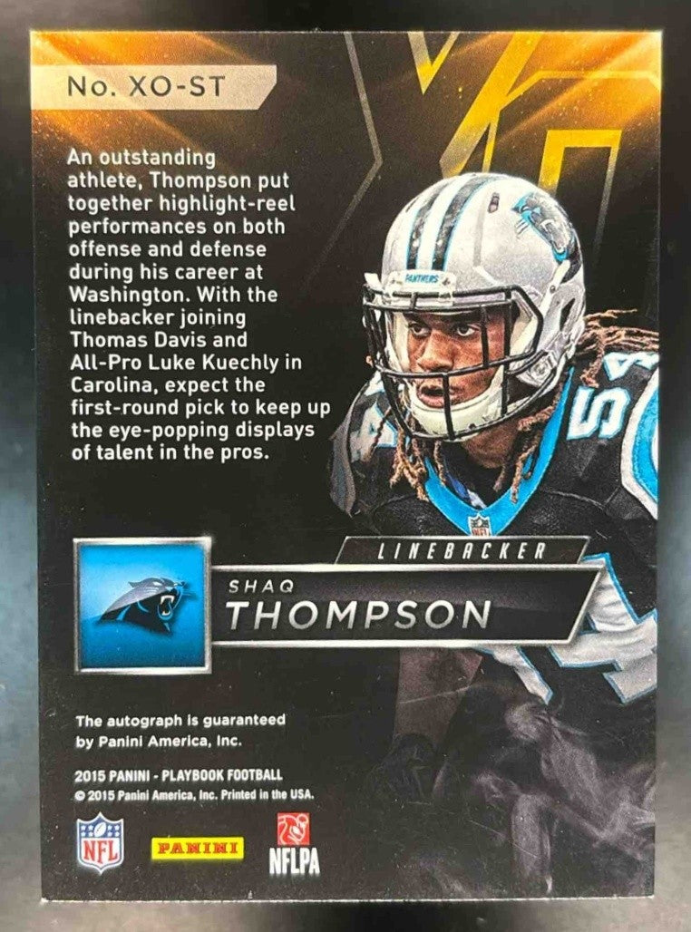 2015 Panini Playbook Shaq Thompson Rookie X's and O's Auto /199 RC Auto Panthers