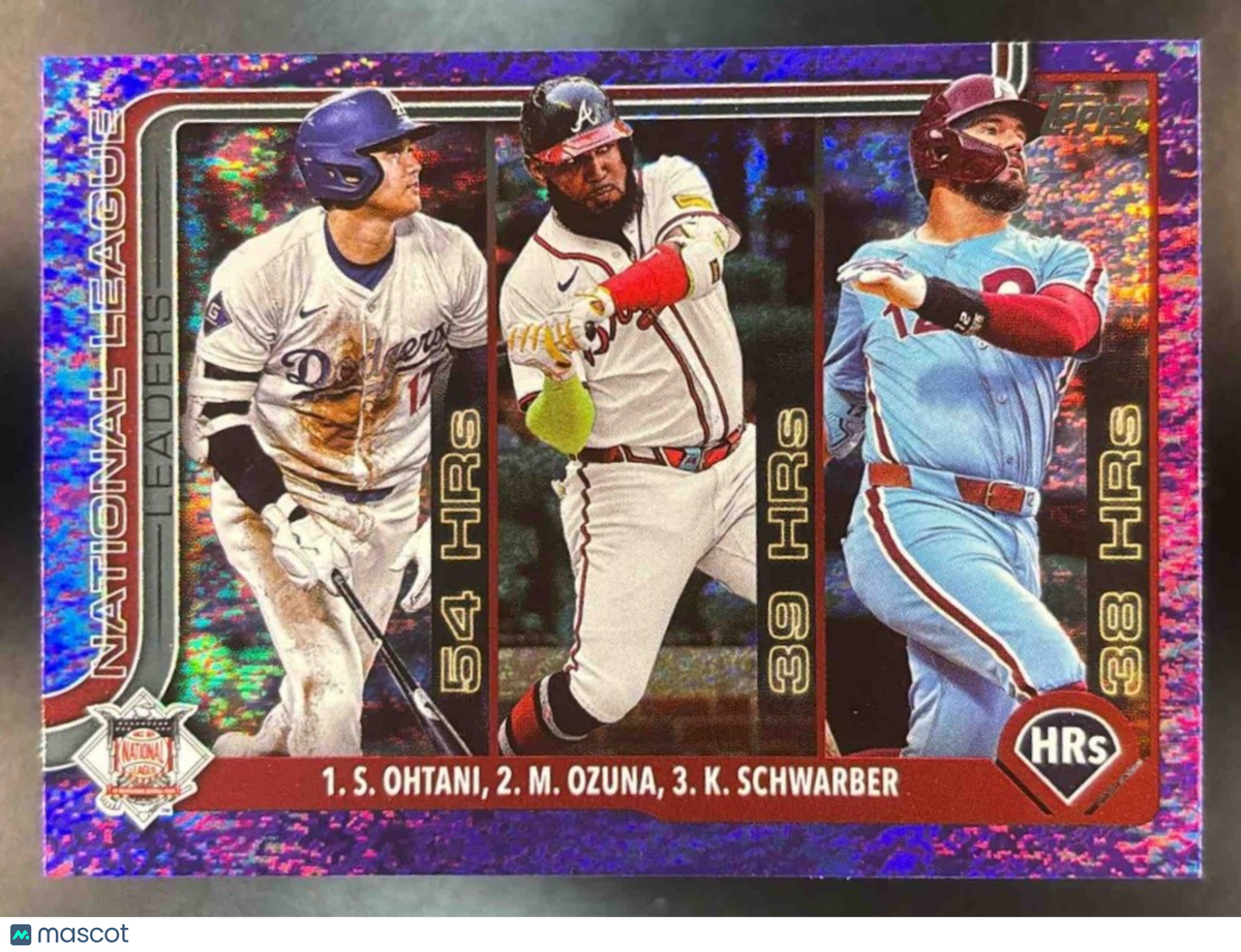 2025 Topps Shohei Ohtani, Ozuna, Schwarber Purple /250 #1 Dodgers