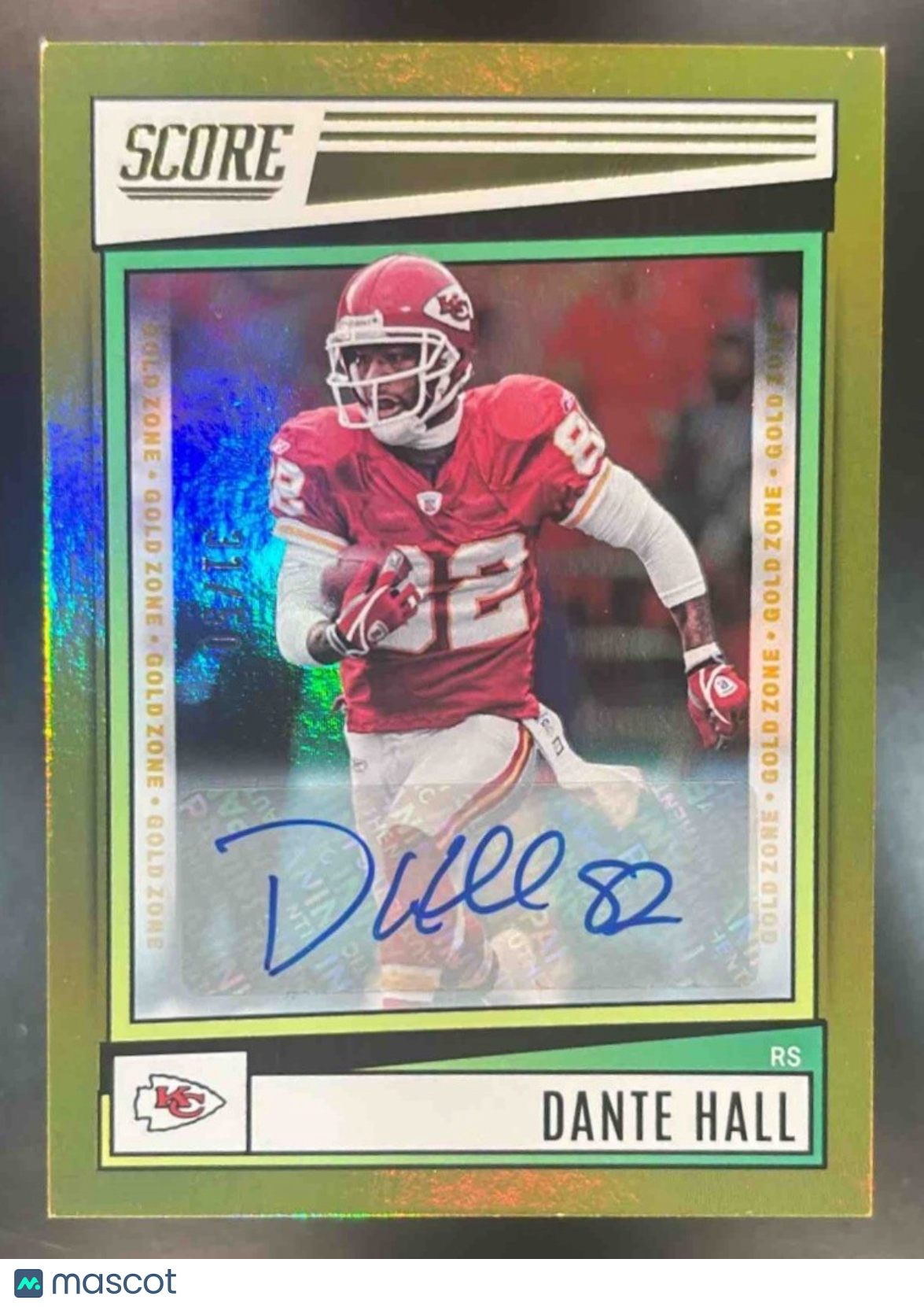 2022 Score Dante Hall Signatures Gold Zone /50 #121 Auto Kansas City Chiefs