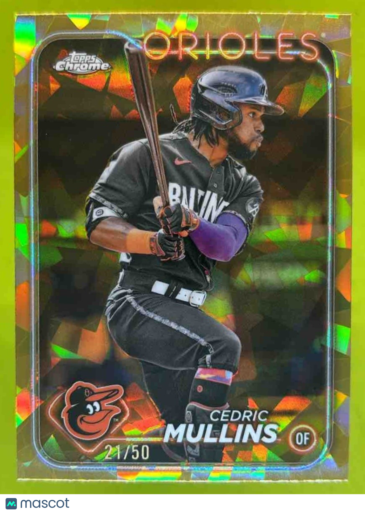 2024 Topps Chrome Sapphire Cedric Mullins Gold /50 #370 Baltimore Orioles