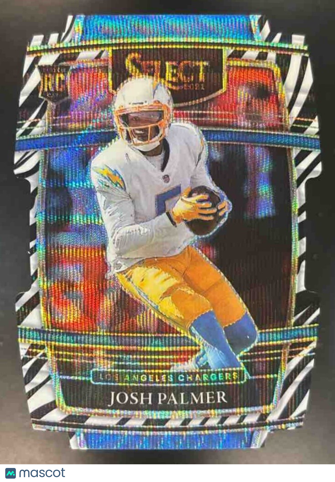 2021 Panini Select Josh Palmer Zebra Prizm Die Cut #66 RC Los Angeles Chargers
