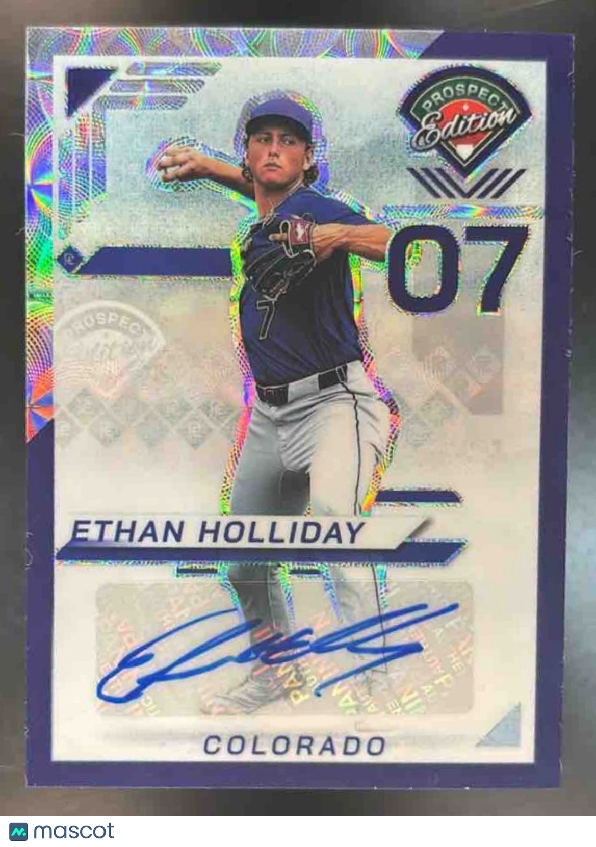 2025 Panini Prospect Edition Ethan Holliday Signatures Scope /49 Auto Rockies