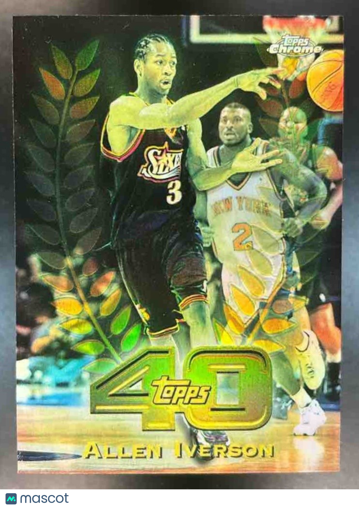 1997-98 Topps Chrome Allen Iverson 40 Refractor #T40-22 Philadelphia 76ers