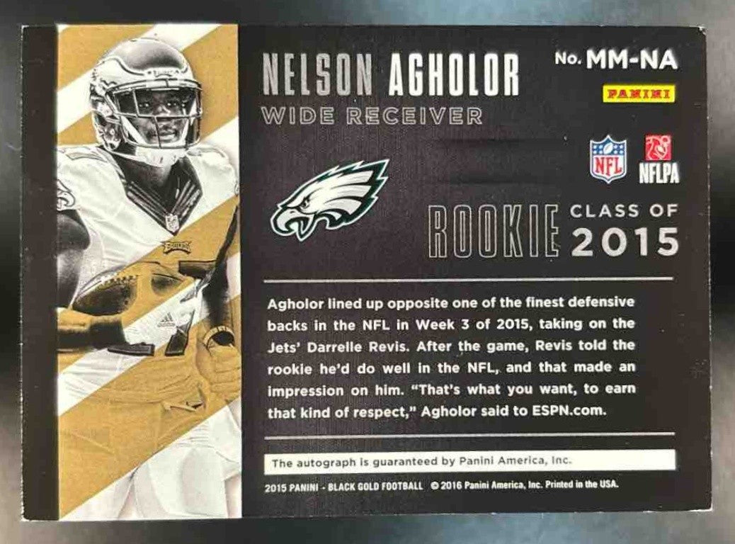 2015 Panini Black Gold Nelson Agholor Metallic Marks /99 RC Auto Eagles