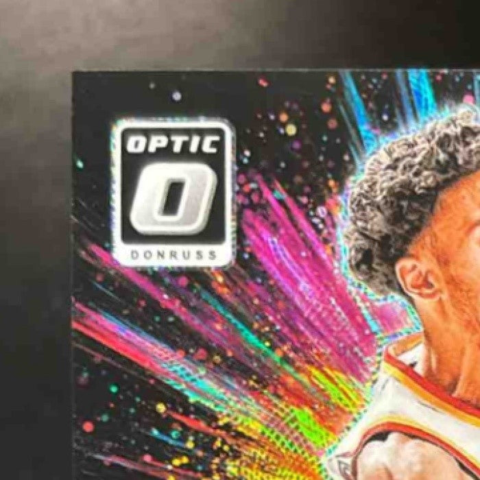 2024-25 Panini Donruss Optic Zaccharie Risacher Lights Out Red & Gold /99 #4 RC