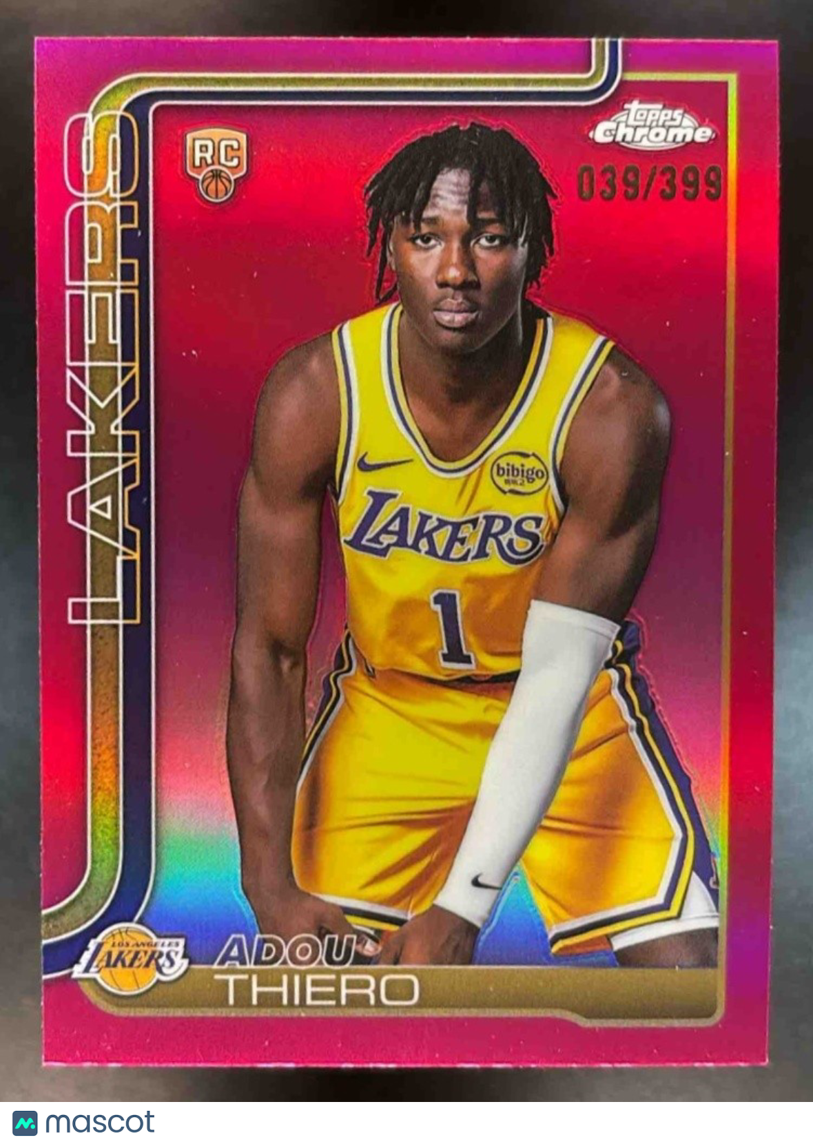 2025-26 Topps Chrome Adou Thiero Magenta /399 #286 RC Los Angeles Lakers