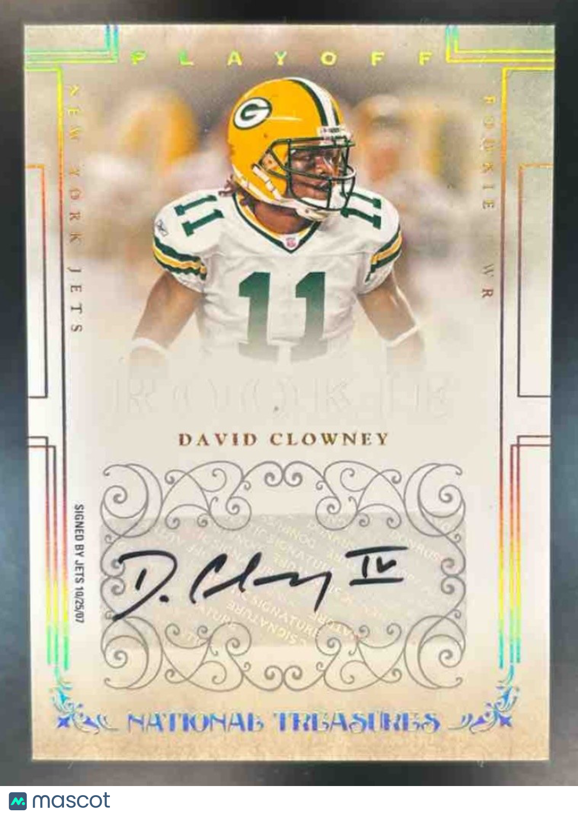 2007 Playoff National Treasures David Clowney Signature Gold /25 #161 Auto Jets