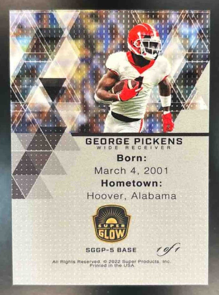 2021 Super Glow Sports Inaugural Edition True Purple George Pickens 1/1