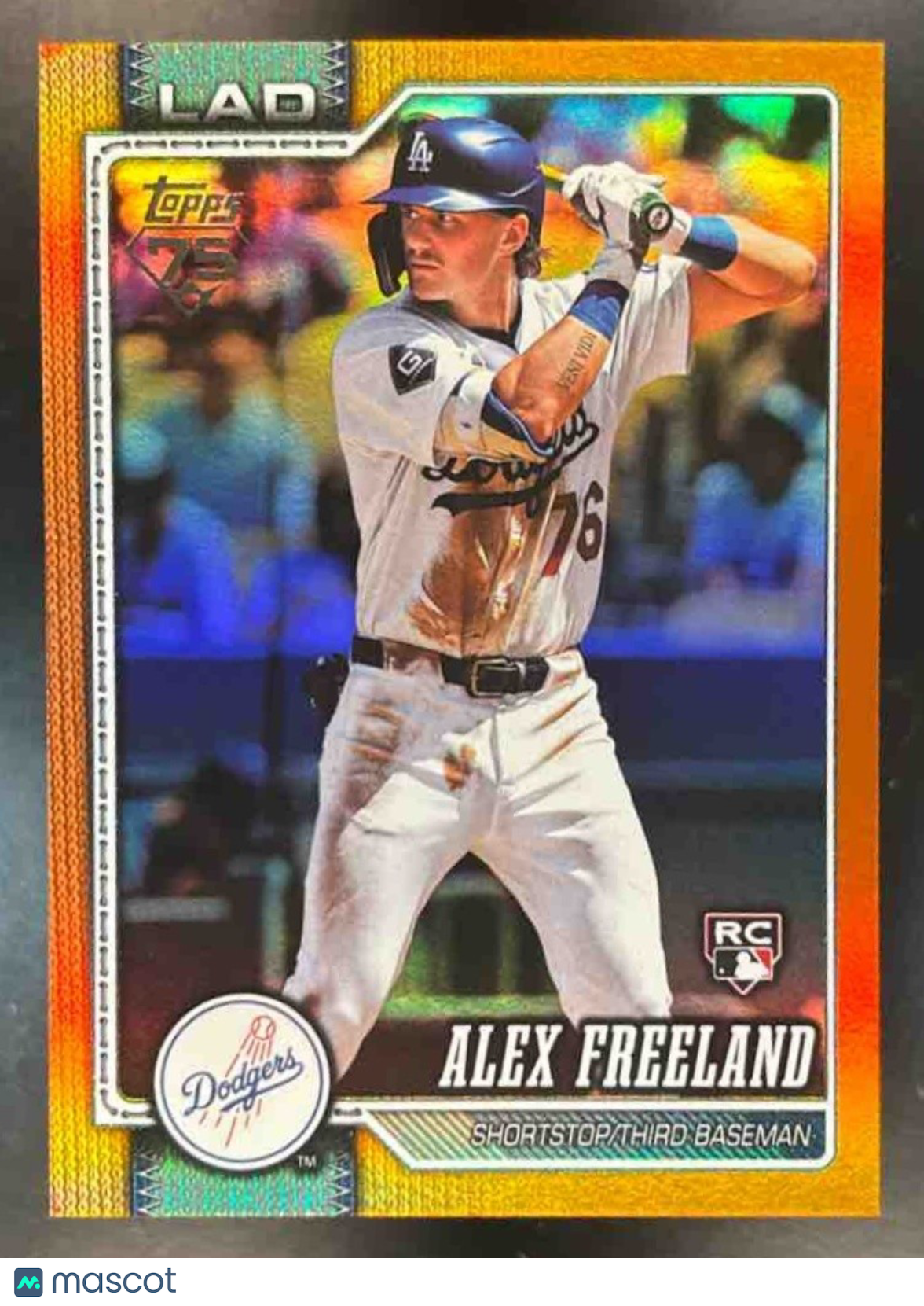 2026 Topps Alex Freeland Orange Rainbow Foil 1/25 #74 RC Los Angeles Dodgers