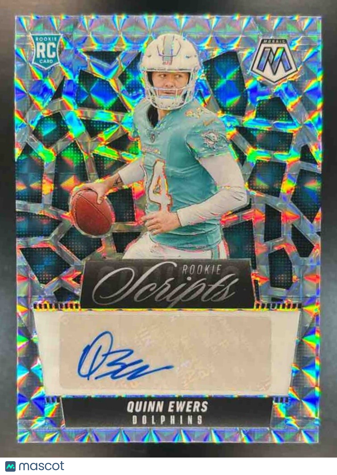 2025 Panini Mosaic Quinn Ewers Rookie Scripts #RS-QES RC Auto Miami Dolphins