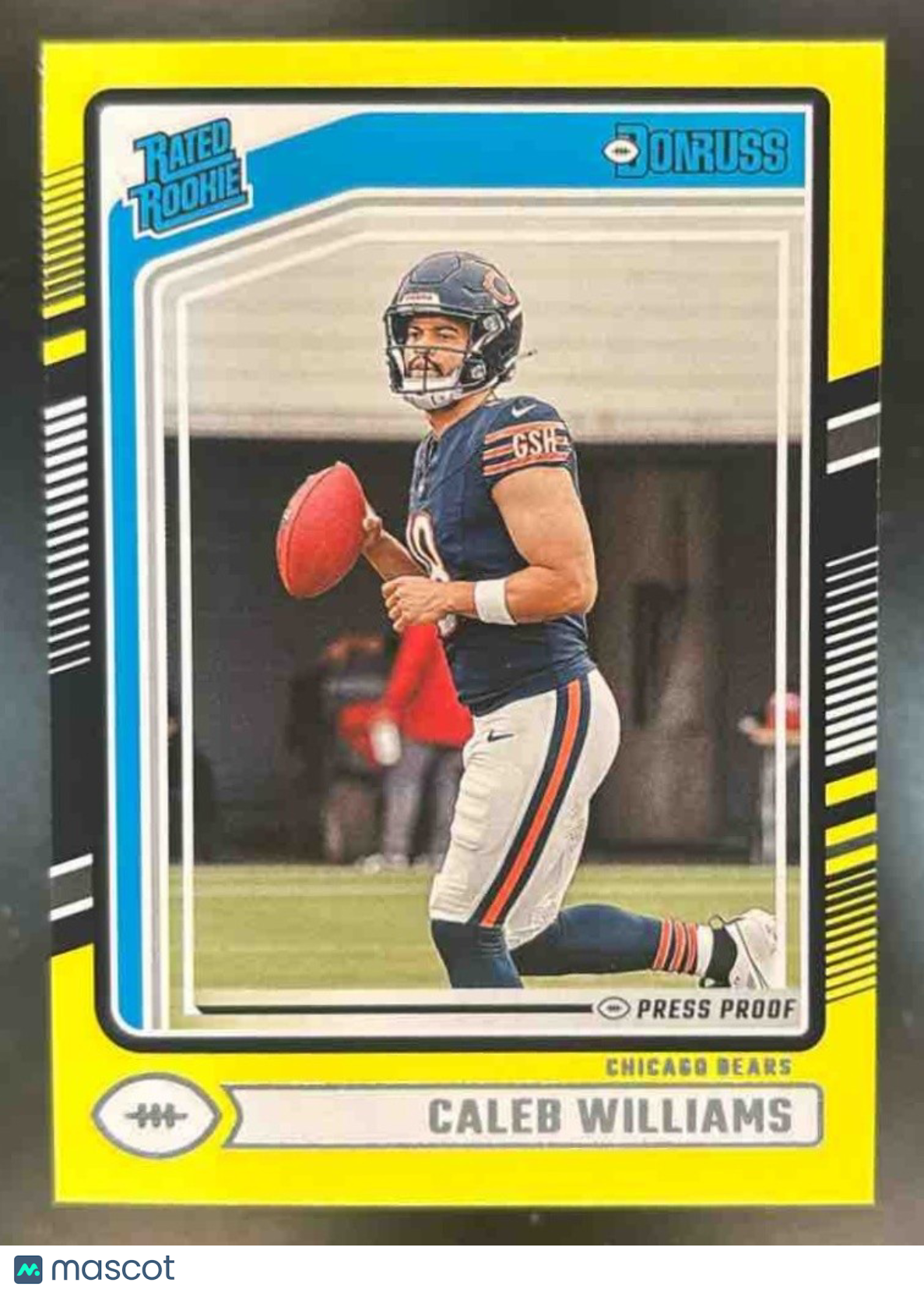 2024 Panini Donruss Caleb Williams Press Proof Yellow #327 RC Chicago Bears