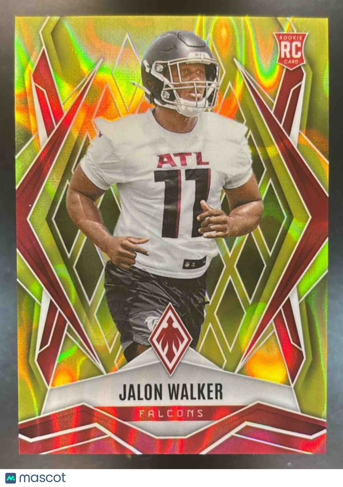2025 Panini Phoenix Jalon Walker Yellow Lava /125 #193 RC Atlanta Falcons