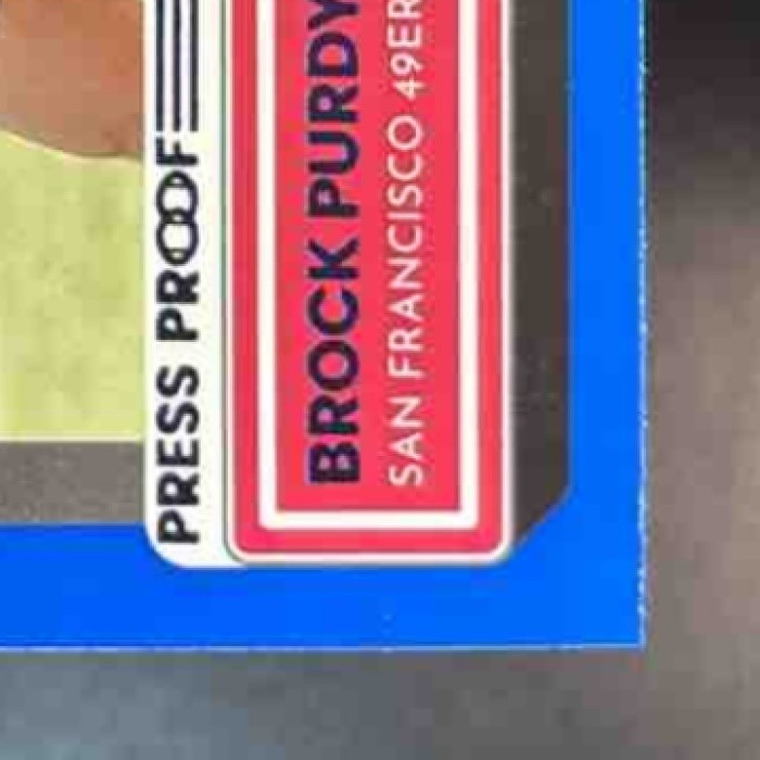 2022 Panini Donruss Brock Purdy Blue Press Proof #374 RC San Francisco 49ers