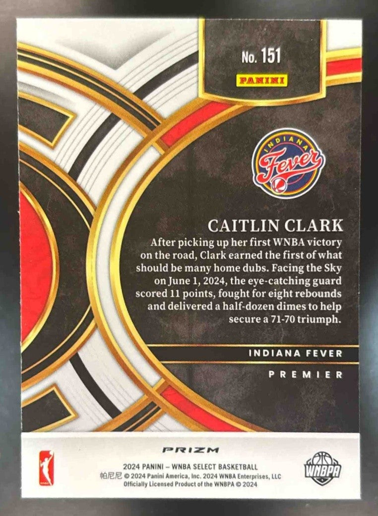 2024 Panini Select WNBA Caitlin Clark Pink Ice Prizms #151 RC Indiana Fever