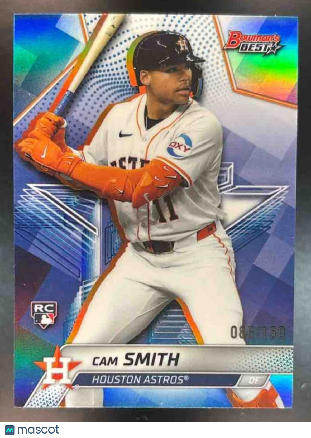 2025 Bowman's Best Cam Smith Blue Refractor /150 #29 RC Houston Astros