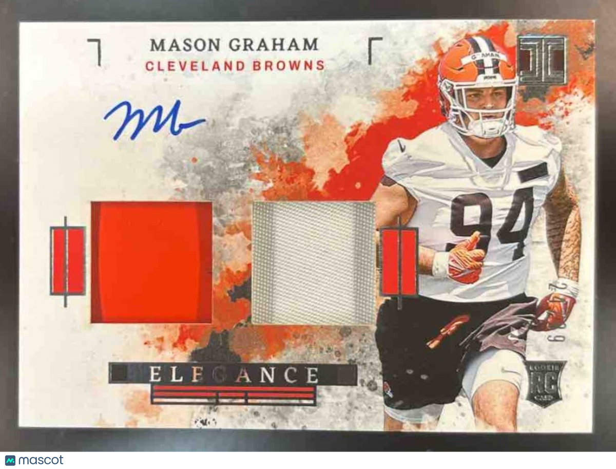 2025 Impeccable Mason Graham Elegance Dual Patch Auto /89 MEM RC Cleveland Brown