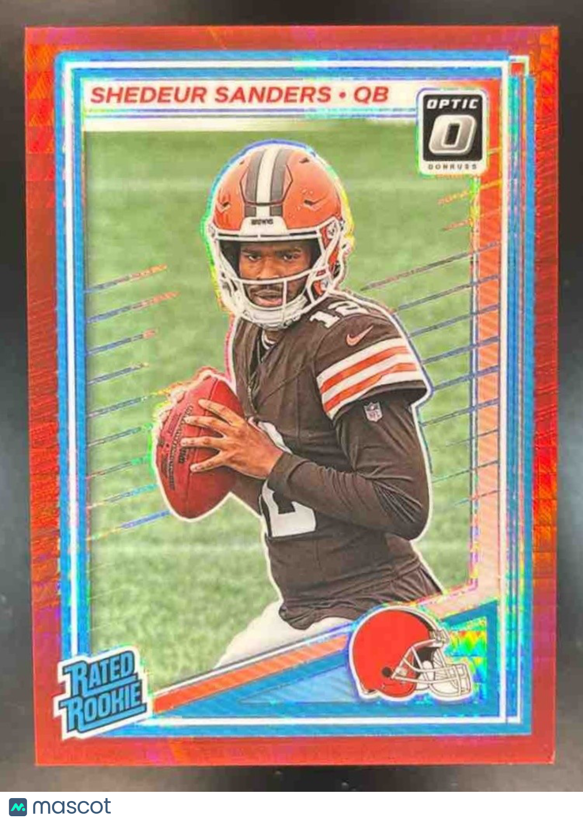 2025 Panini Donruss Optic Shedeur Sanders Red Hyper Prizm #203 Cleveland Browns