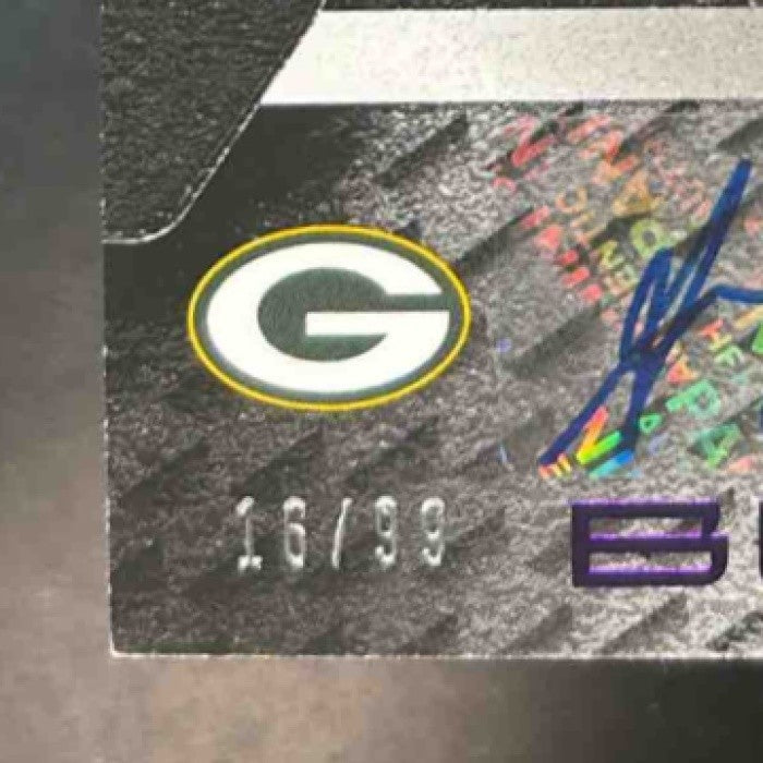 2025 Black Savion Williams Dual Patch Auto /99 MEM RC Auto Green Bay Packers