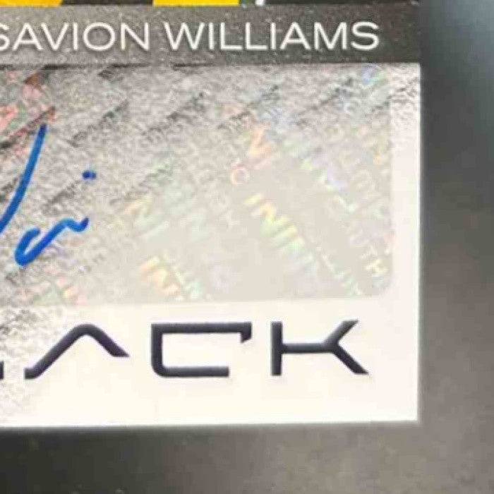 2025 Black Savion Williams Dual Patch Auto /99 MEM RC Auto Green Bay Packers