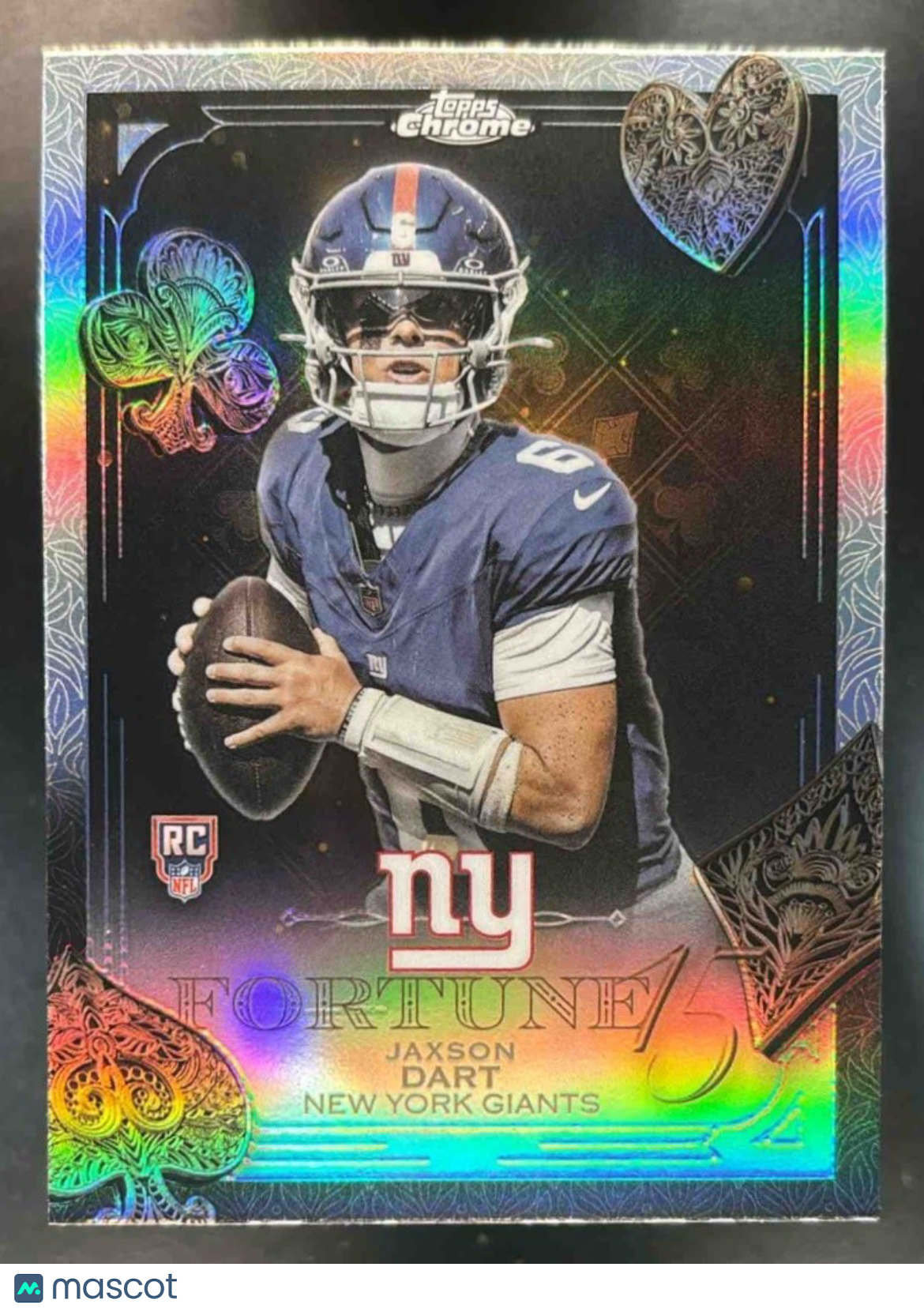2025 Topps Chrome Jaxson Dart Fortune 15 Refractor #F15-23 RC New York Giants
