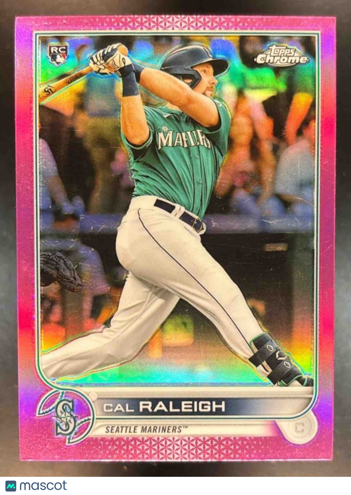 2022 Topps Chrome Cal Raleigh Pink Refractor #149 RC Seattle Mariners