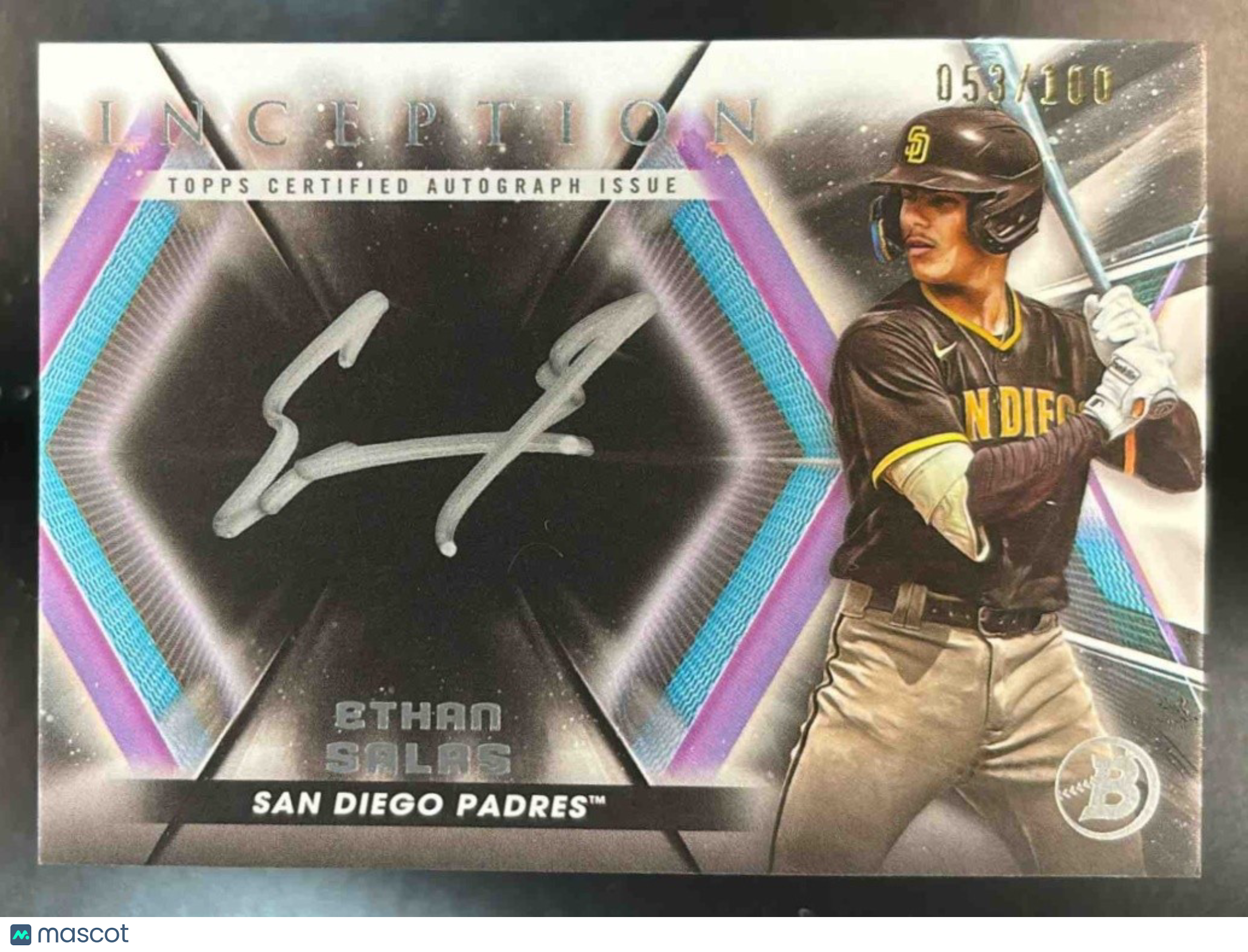 2023 Bowman Inception Ethan Salas Silver Signings /100 Auto RC San Diego Padres