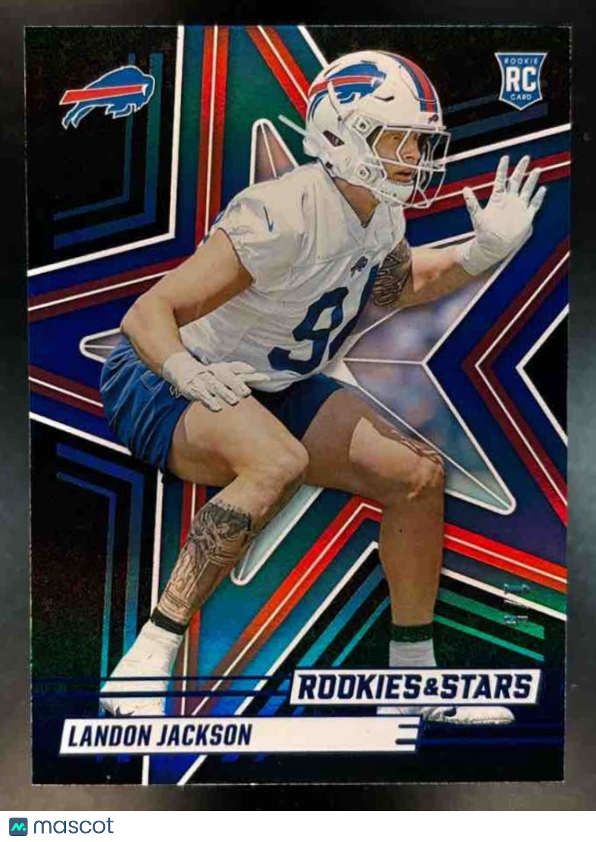 2025 Rookies & Stars Landon Jackson Black and Blue /5 #153 RC Buffalo Bills
