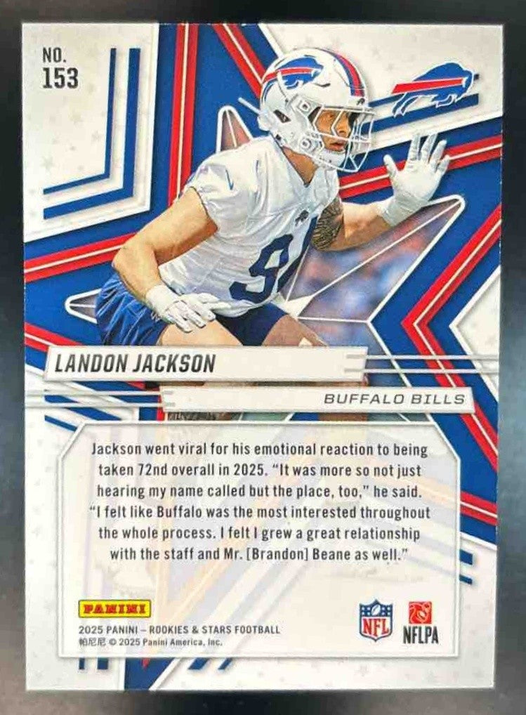 2025 Rookies & Stars Landon Jackson Black and Blue /5 #153 RC Buffalo Bills