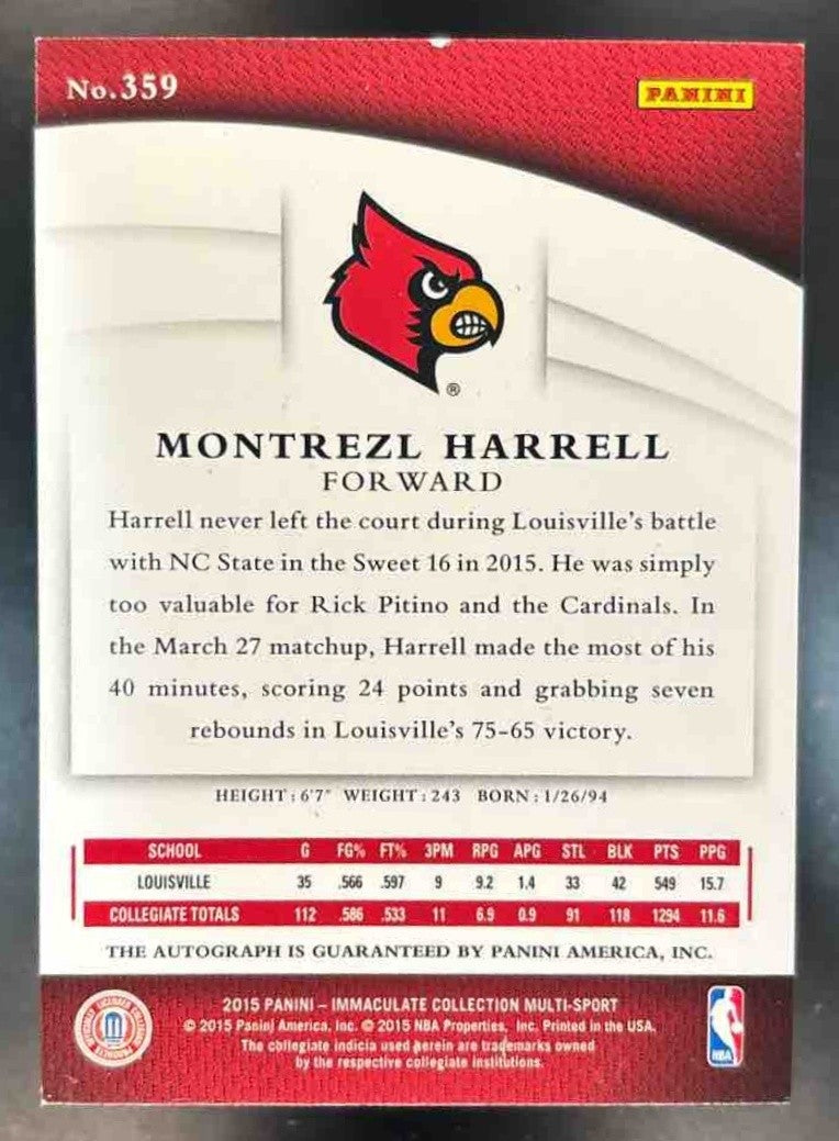 2015-16 Panini Immaculate Collection Montrezl Harrell Auto /99 RC Auto Rockets
