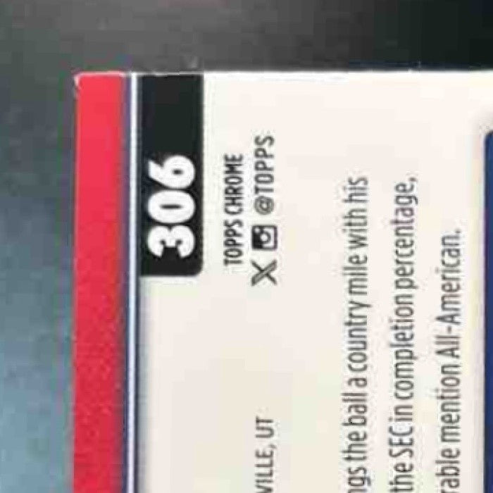 2025 Topps Chrome Jaxson Dart Rookie X-Fractor #306 RC New York Giants