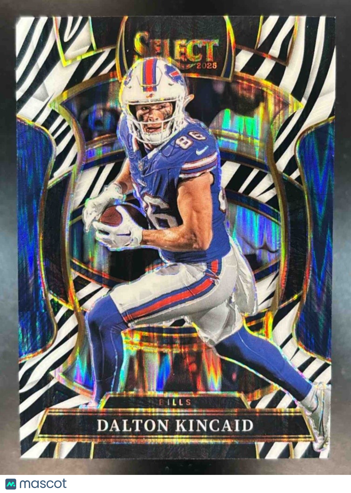 2025 Panini Select Dalton Kincaid Concourse Zebra Prizm #85 Buffalo Bills