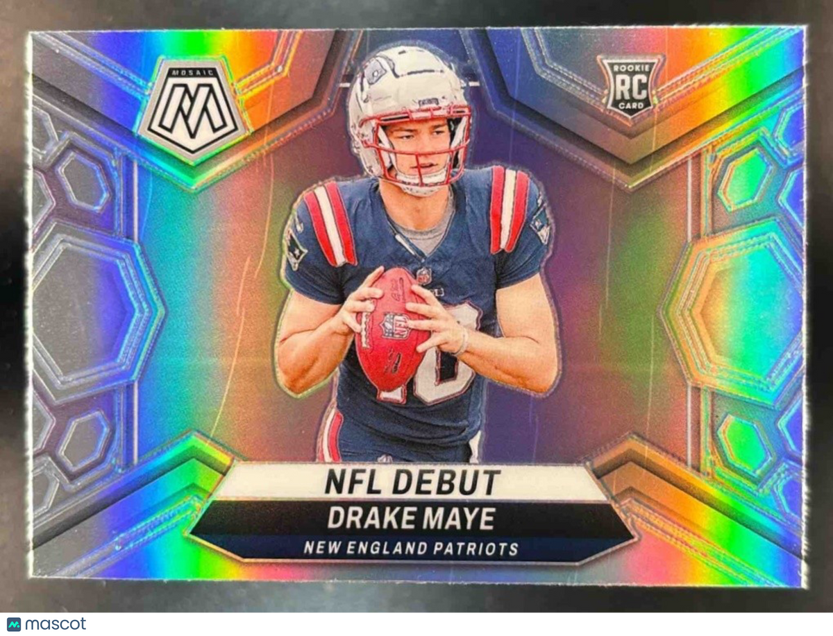2024 Panini Mosaic Drake Maye Silver Prizm #273 RC NFL Debut Patriots